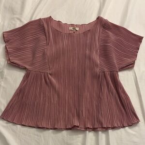 Madewell Pleated Blouse Dusty Rose Sz XS